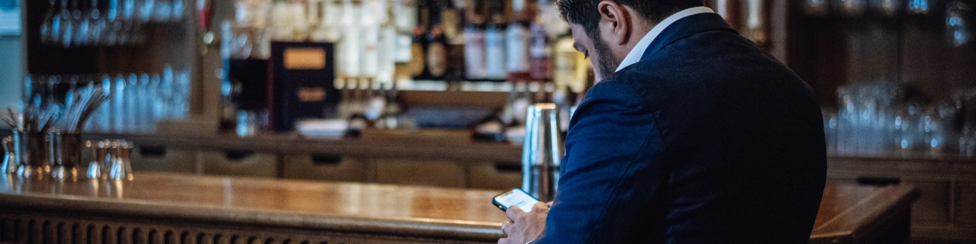 Restaurant owner doing back-office Restaurant owner doing back-office